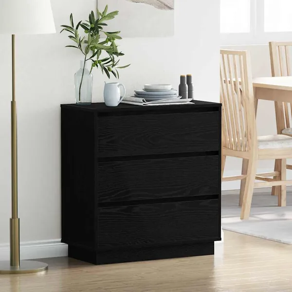 Cabinet de chevet avec tiroir Chêne noir 71 x 34,5 x 75 cm