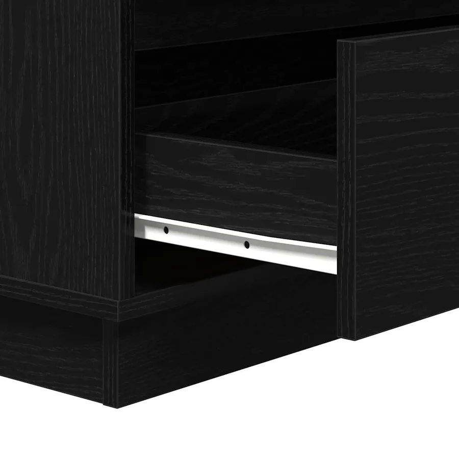Cabinet de chevet avec tiroir Chêne noir 71 x 34,5 x 75 cm - 11