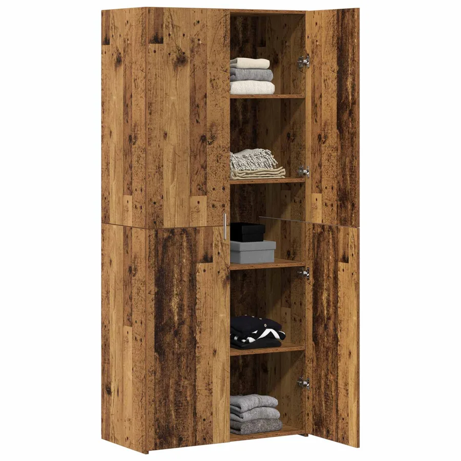 Haut Armoire Bois ancien 80 x 42 x 185 cm - 3