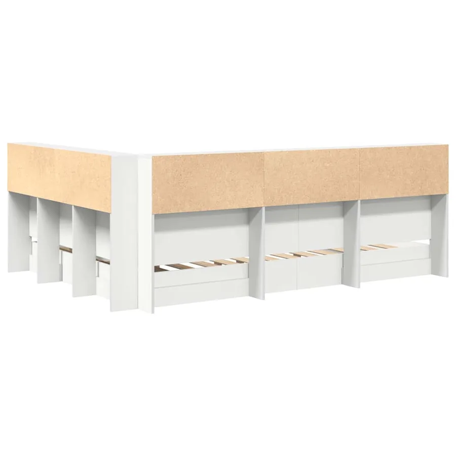 Lit Bibliothèque Blanc 135 x 190 cm Bois d'ingénierie - 9