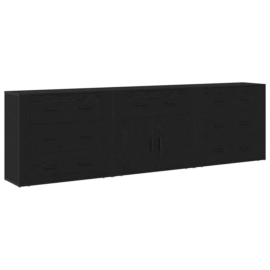 Buffet Chêne noir 240 x 33 x 70 cm Bois d'ingénierie - 2