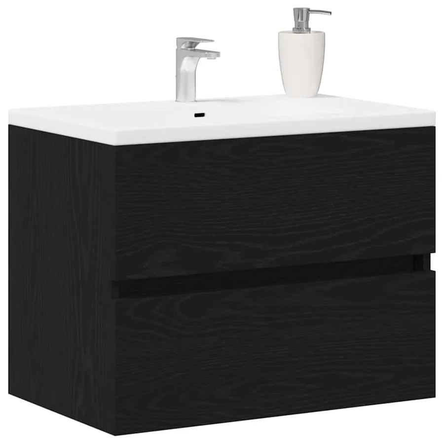 Meuble de Lavabo de Salle de Bain Chêne noir 60 x 38,5 x 45 cm - 3