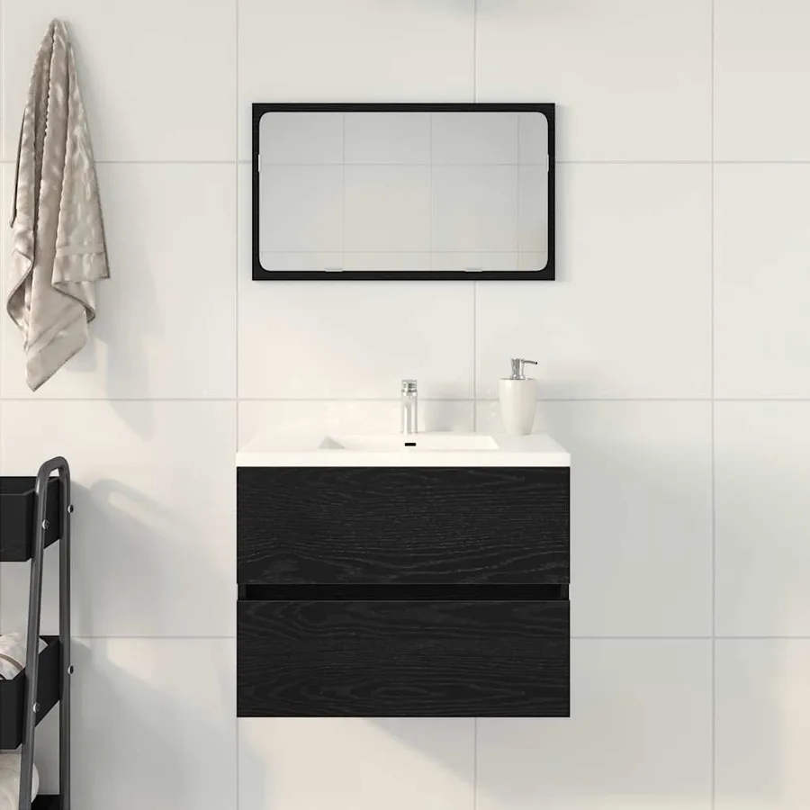 Meuble de Lavabo de Salle de Bain Chêne noir 60 x 38,5 x 45 cm - 4