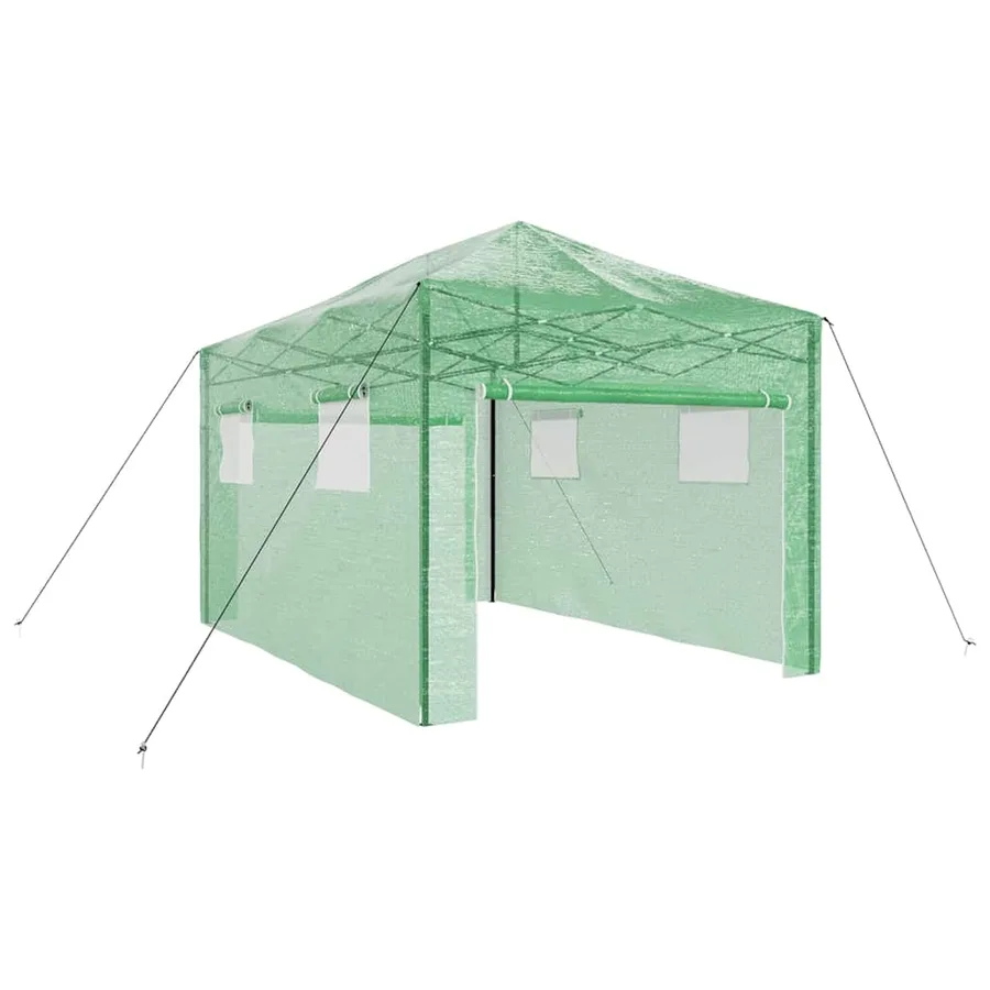 Serre avec cadre pop-up avec toit Vert 290 x 430 x 315 cm Fer - 2