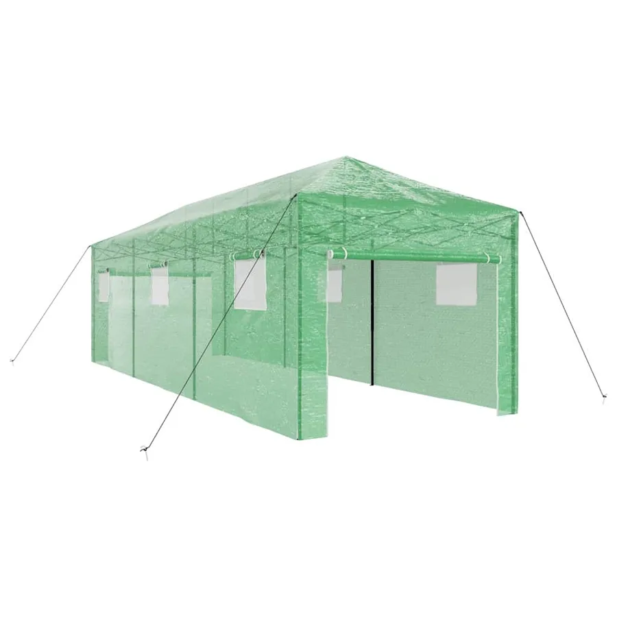Serre avec cadre pop-up avec toit Vert 290 x 870 x 315 cm Fer - 2
