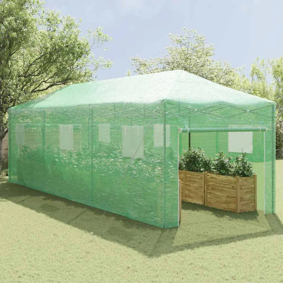 Serre avec cadre pop-up avec toit Vert 290 x 870 x 315 cm Fer - 3