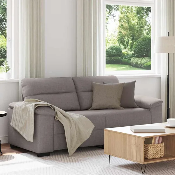 Canapé 2 places taupe 180x81x84 cm en tissu