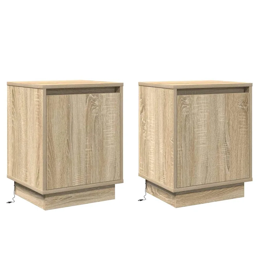 Cabinet de chevet 2 pcs Chêne Sonoma 39 x 34,5 x 50 cm - 2