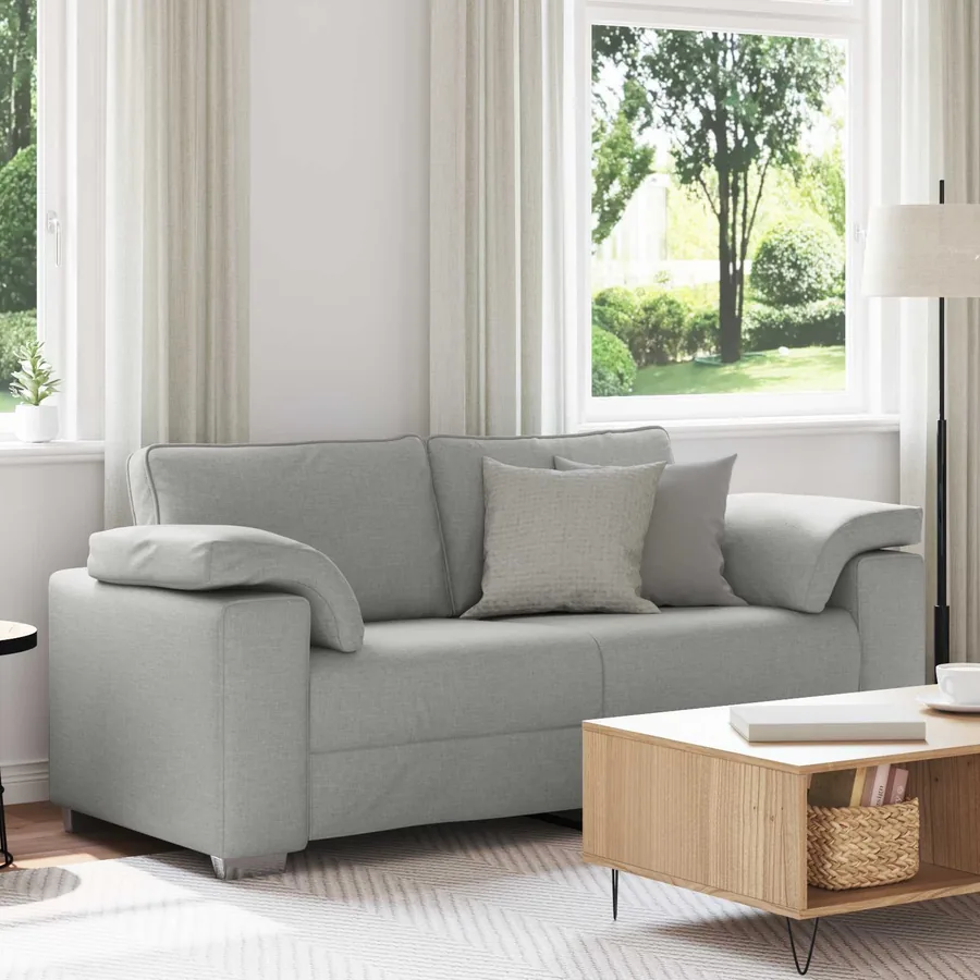 Canapé deux places Gris nuage 180 cm tissu