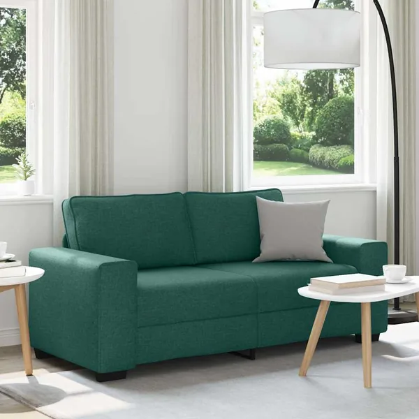 Canapé 2 places vert foncé 180 x 77 x 82 cm en tissu