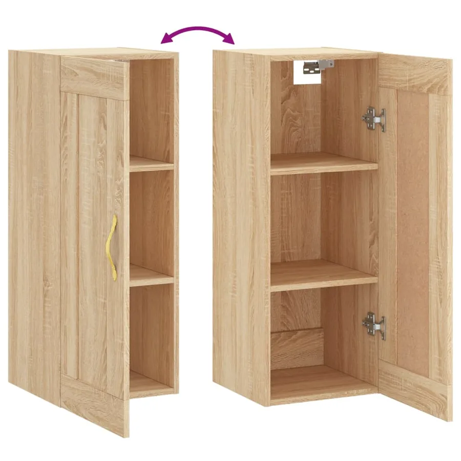Armoire murale chêne sonoma 34,5x34x90 cm bois d'ingénierie - 9