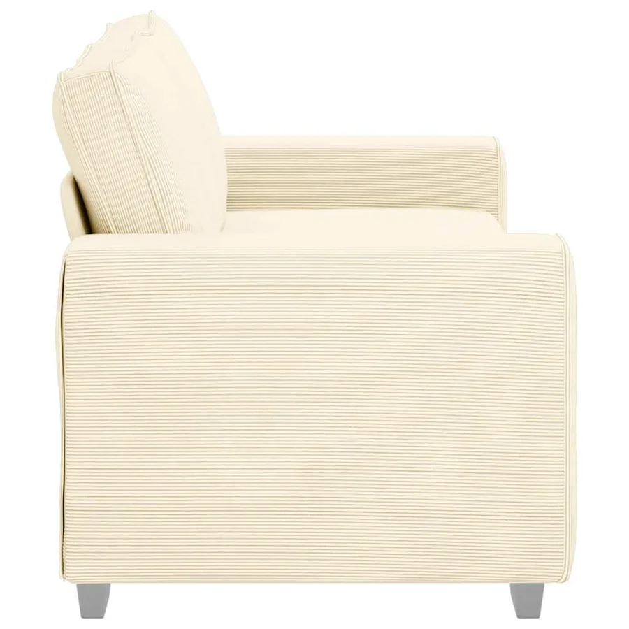 Canapé deux places crème 180x77x82 cm en tissu velours côtelé - 5