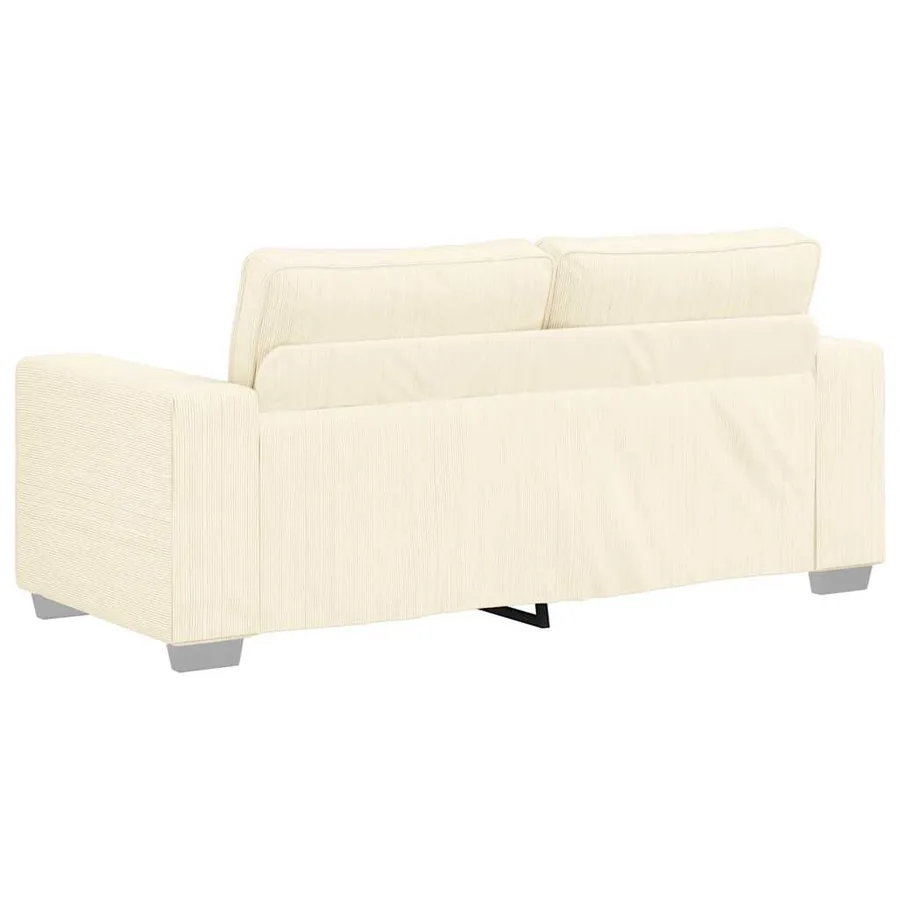 Canapé deux places crème 180x77x82 cm en tissu velours côtelé - 6