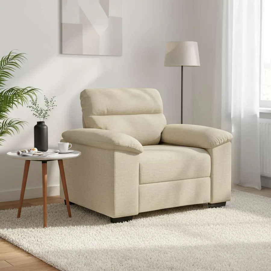 Canapé/Fauteuil crème 100x81x84 cm tissu