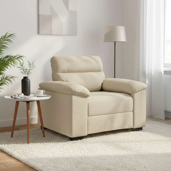 Canapé/Fauteuil crème 100x81x84 cm tissu