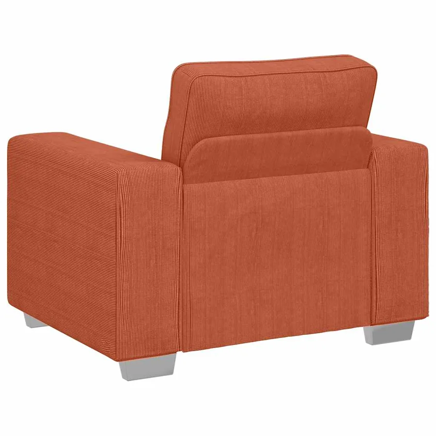 Fauteuil rouge orangé 100x77x82 cm en tissu velours côtelé - 6
