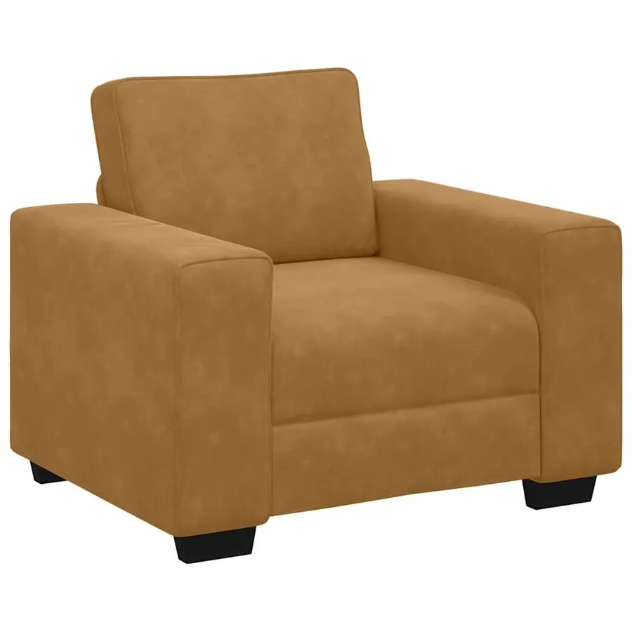 Fauteuil canapé marron 100x77x82 cm velours - 2