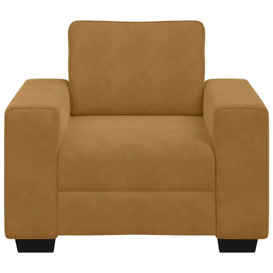 Fauteuil canapé marron 100x77x82 cm velours - 4