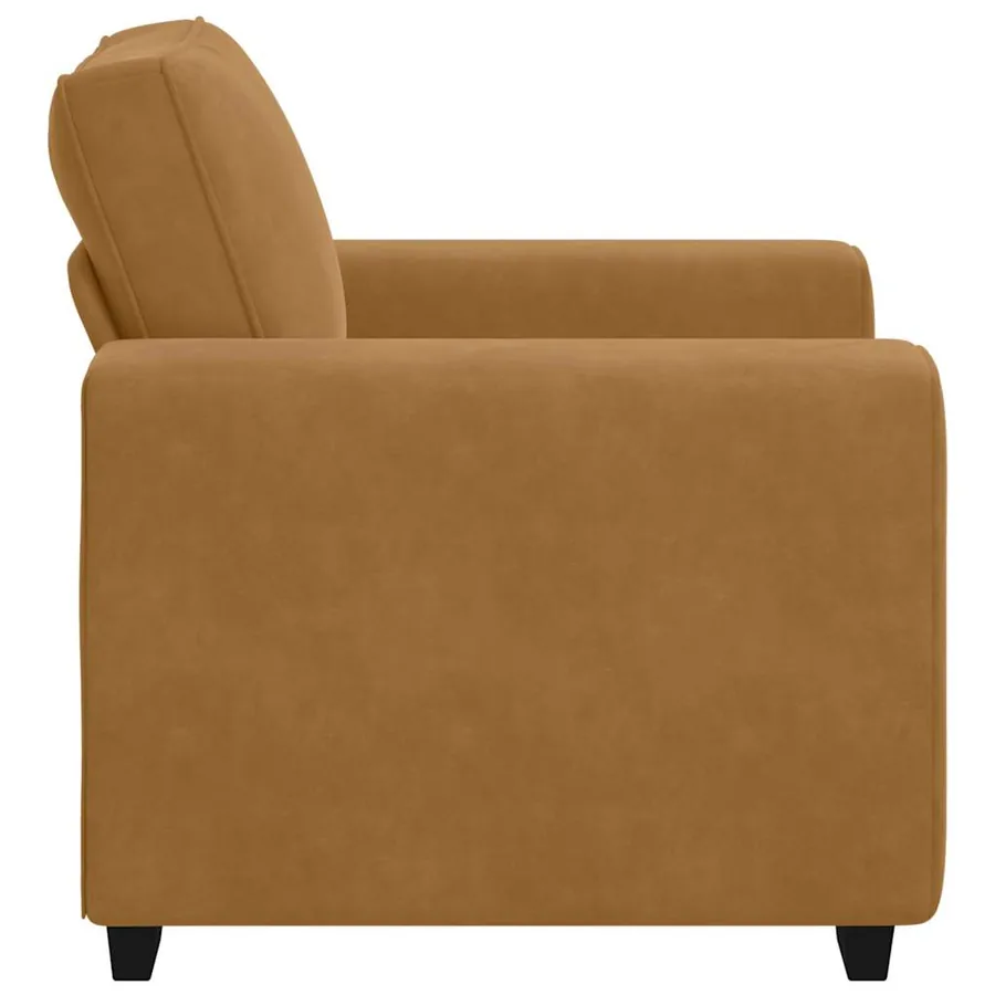 Fauteuil canapé marron 100x77x82 cm velours - 5