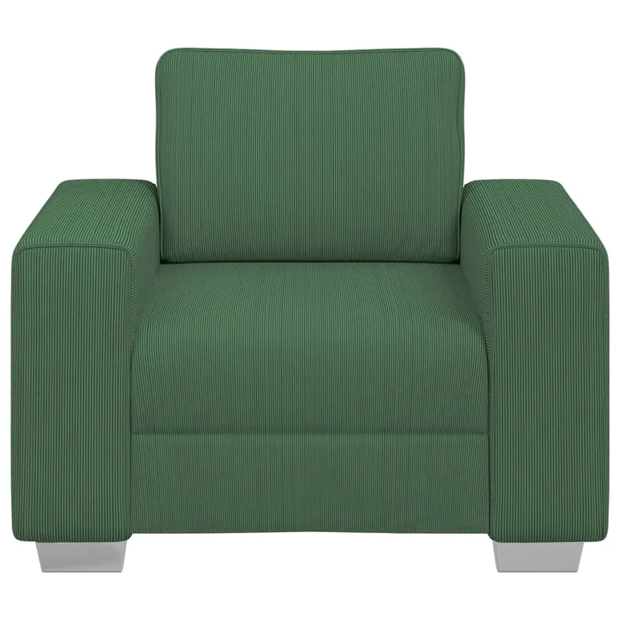 Canapé/Fauteuil vert foncé 100x77x82 cm en tissu velours côtelé - 4