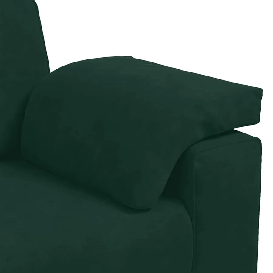 Ensemble canapé 2 pcs avec coussins velours vert foncé - 8