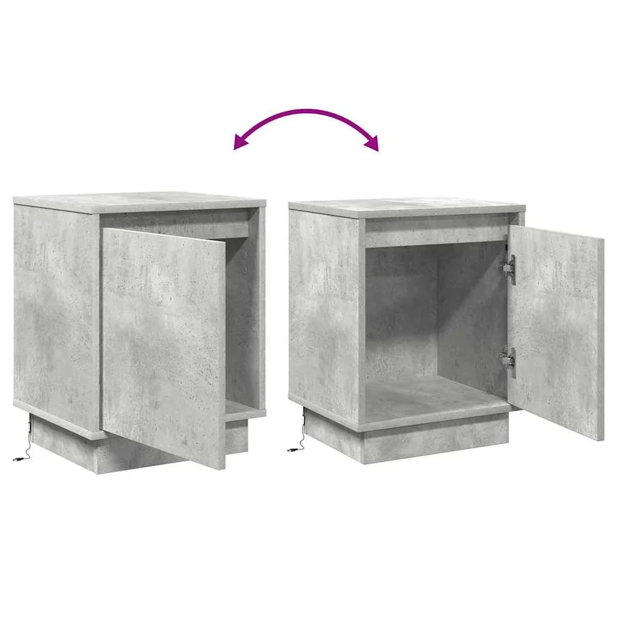 Cabinet de chevet Gris béton 39 x 34,5 x 50 cm - 13