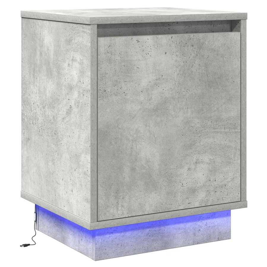 Cabinet de chevet Gris béton 39 x 34,5 x 50 cm - 2