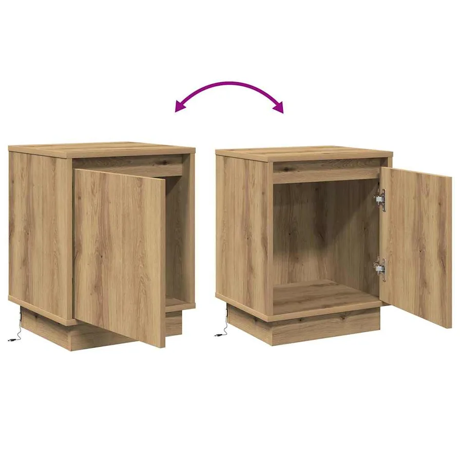 Cabinet de chevet 2 pc Chêne artisanal 39 x 34,5 x 50 cm - 14