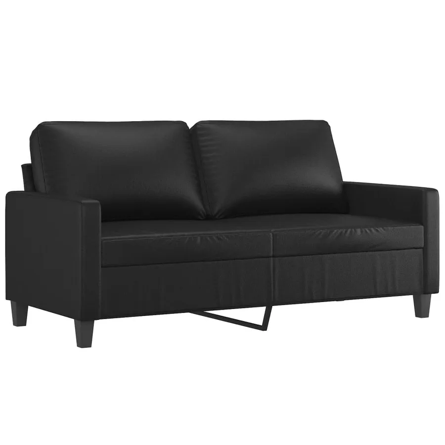 Ensemble de canapés 3 pcs avec coussins Noir Similicuir - 4