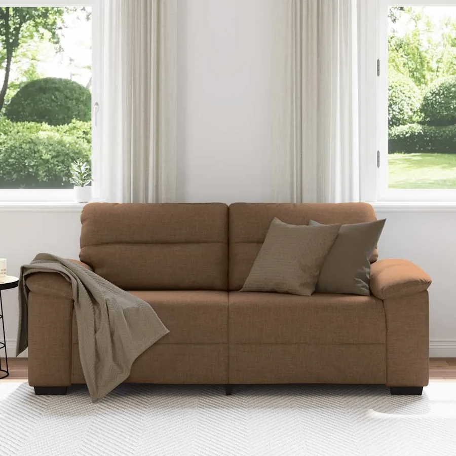 Canapé 2 places marron 180x81x84 cm en tissu - 3