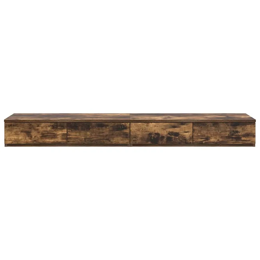 Tiroirs de lit avec tiroir Chêne fumé 140 x 36,5 x 16,5 cm - 6