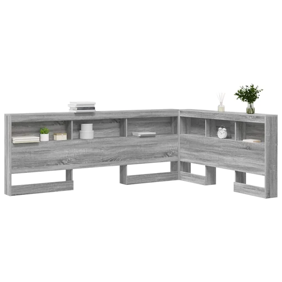 Tête de lit de rangement Gris Sonoma 135 cm Bois d'ingénierie - 3