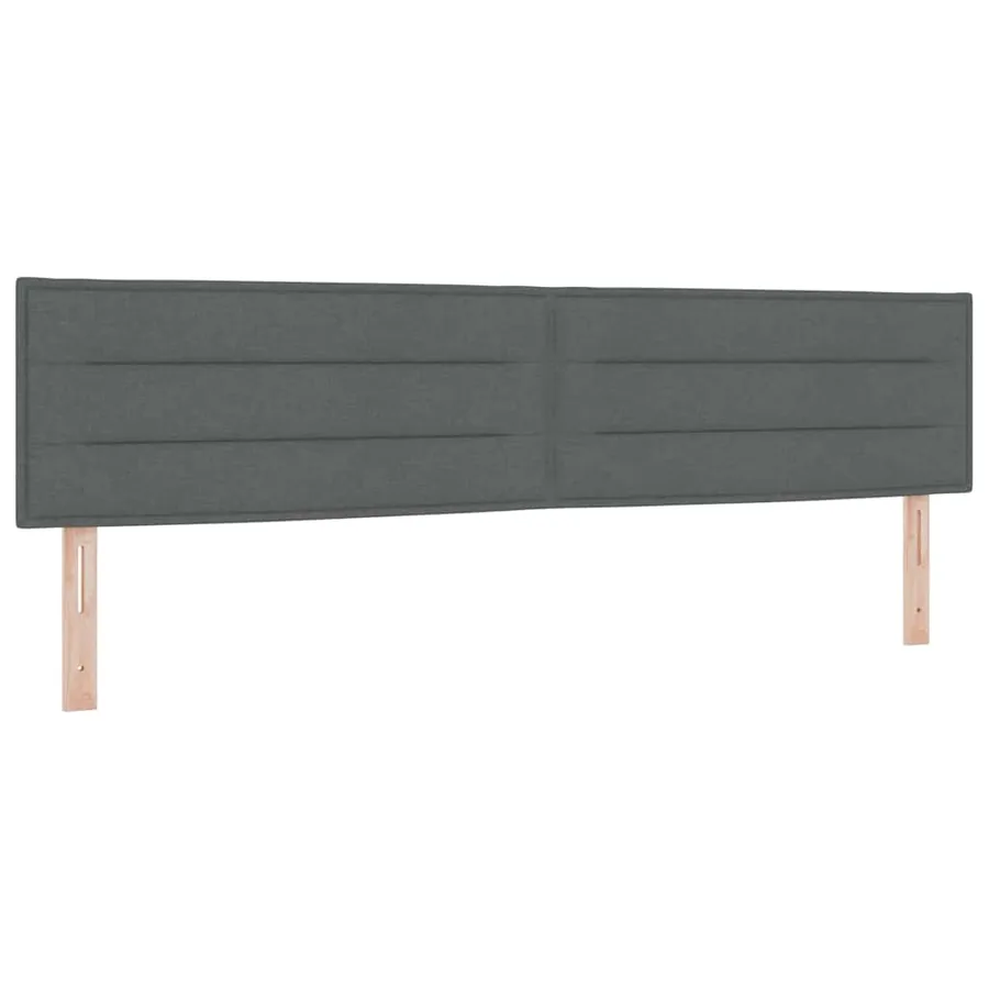 Lit à ressorts avec tête de lit Gris foncé 200 x 200 cm tissu - 6