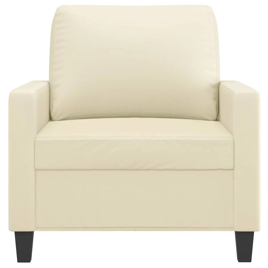 Fauteuil Crème 60 cm Similicuir - 3