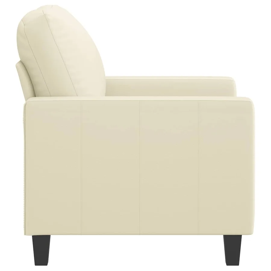Fauteuil Crème 60 cm Similicuir - 4