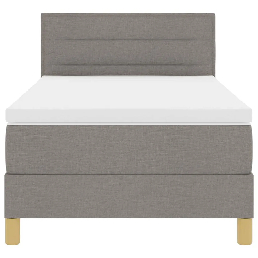 Lit à ressorts avec coussin Taupe 90 x 200 cm tissu - 7