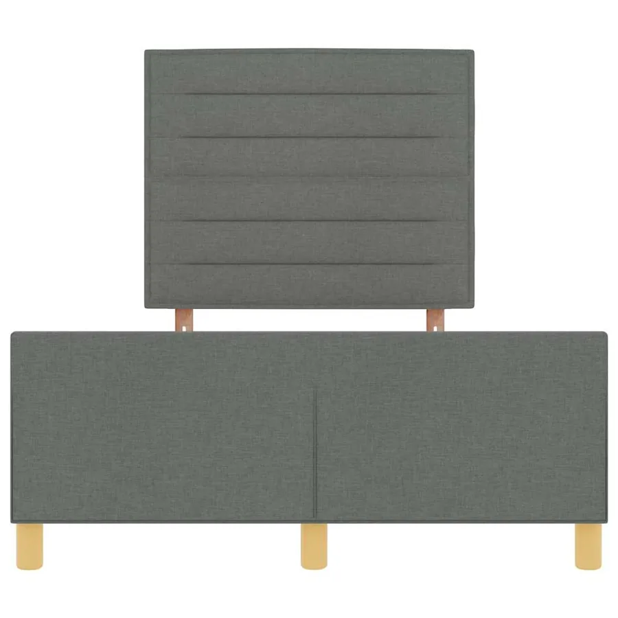 Cadre de lit avec tête de lit Gris foncé 120 x 190 cm tissu - 7