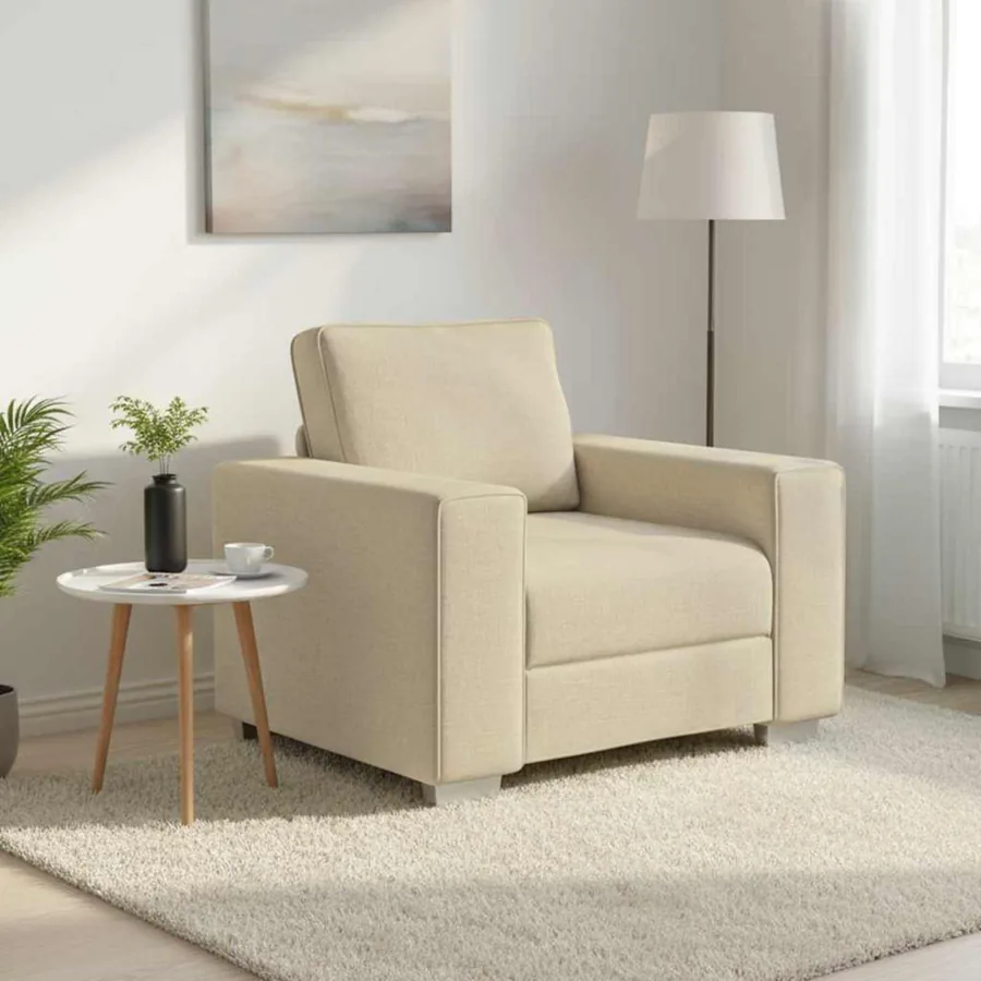 Fauteuil Crème 100 cm tissu
