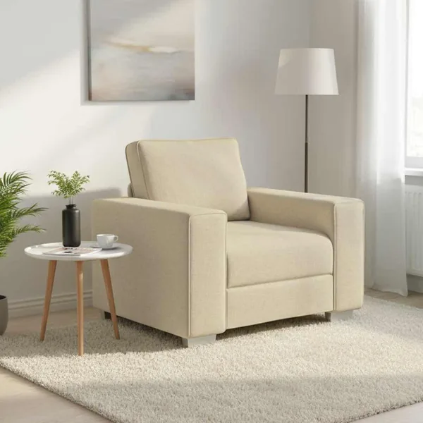 Fauteuil Crème 100 cm tissu