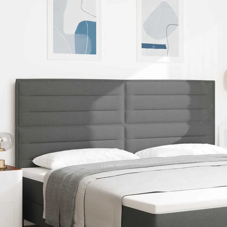 Tête de lit Gris foncé 200 cm tissu