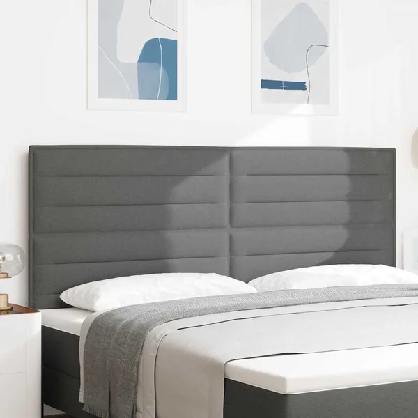 Tête de lit Gris foncé 200 cm tissu