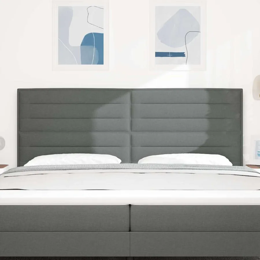 Tête de lit Gris foncé 200 cm tissu - 3