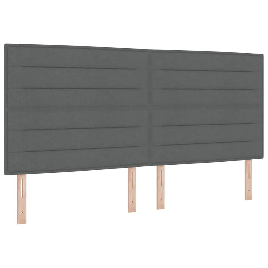 Lit à ressorts avec matelas Gris foncé 200 x 200 cm tissu - 6
