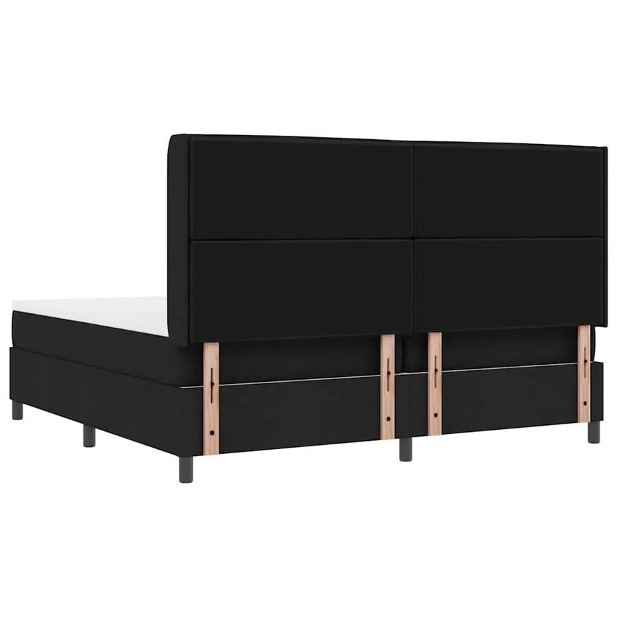 Lit à ressort LED avec matelas Noir 200 x 200 cm tissu - 10