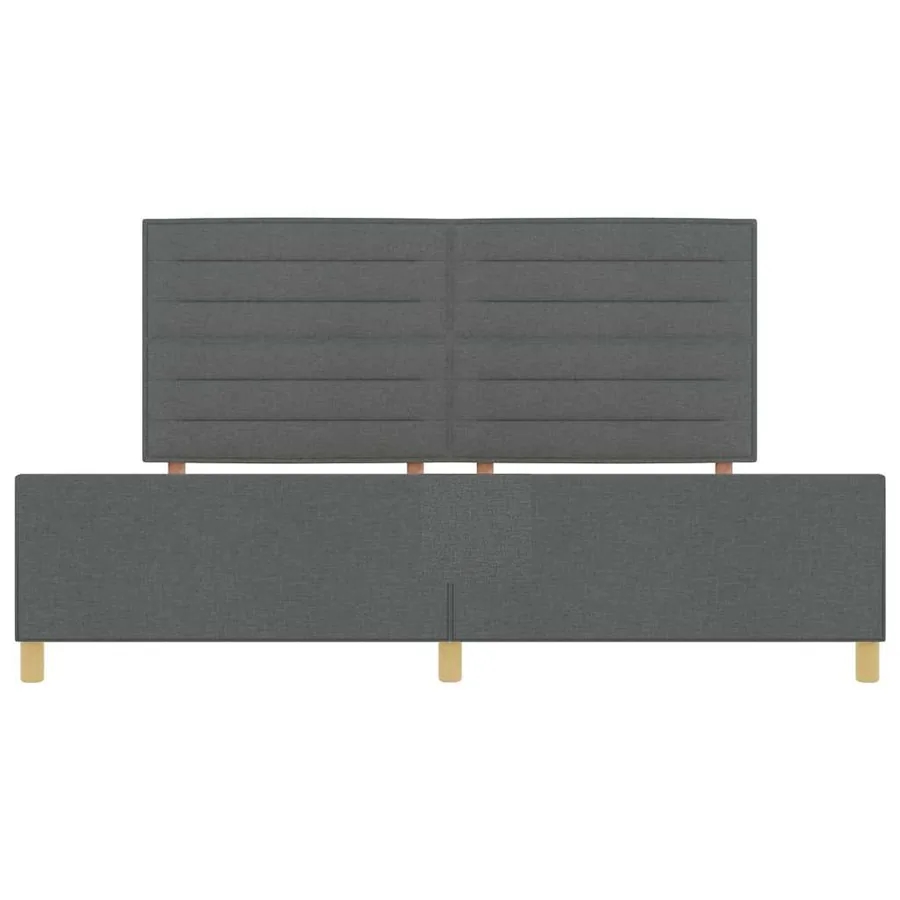 Cadre de lit avec tête de lit Gris foncé 200 x 200 cm tissu - 7