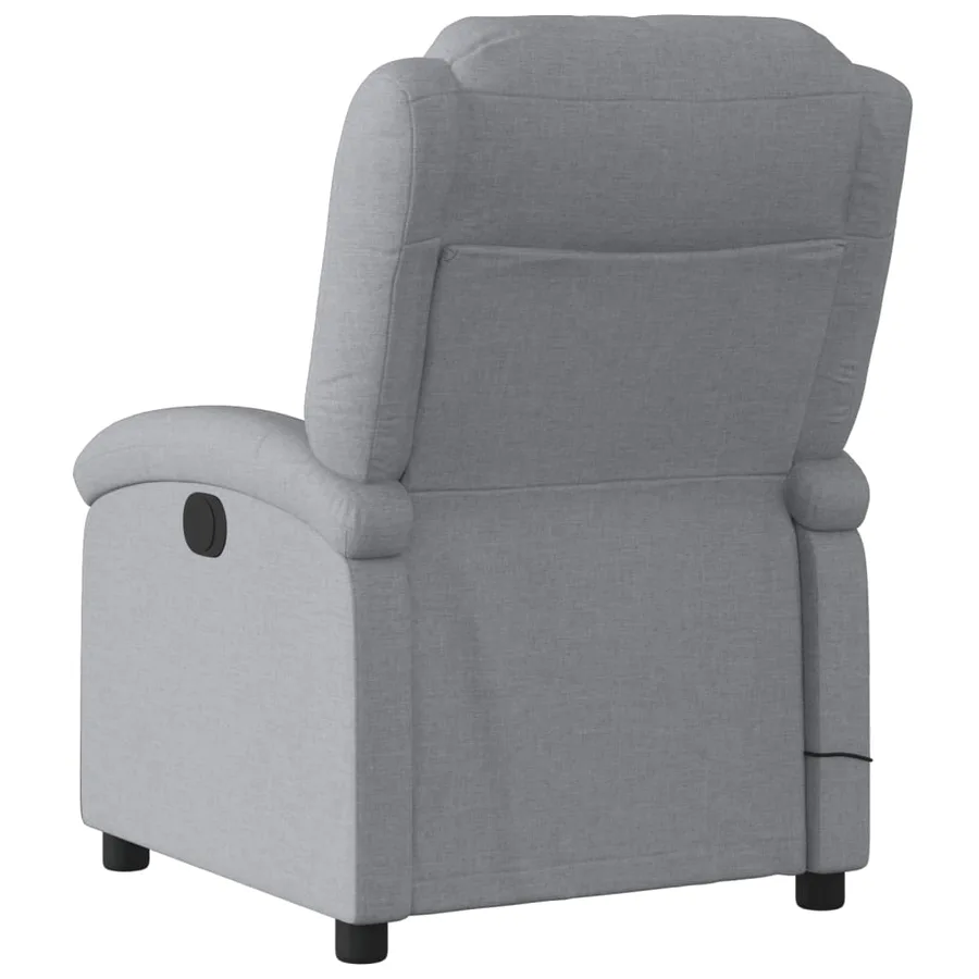 Fauteuil de massage inclinable en tissu gris clair - 4