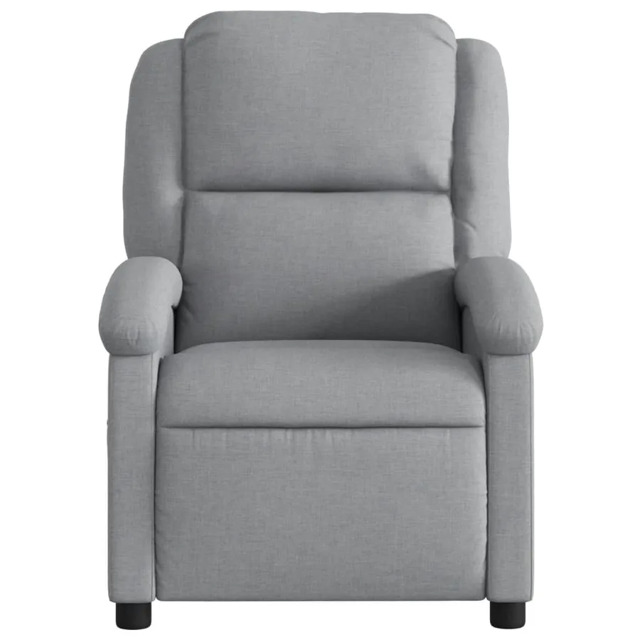 Fauteuil de massage inclinable en tissu gris clair - 7