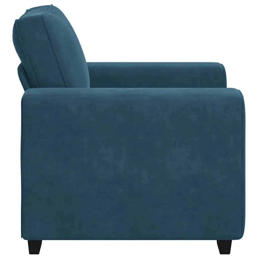 Fauteuil canapé bleu 100x77x82 cm velours - 5