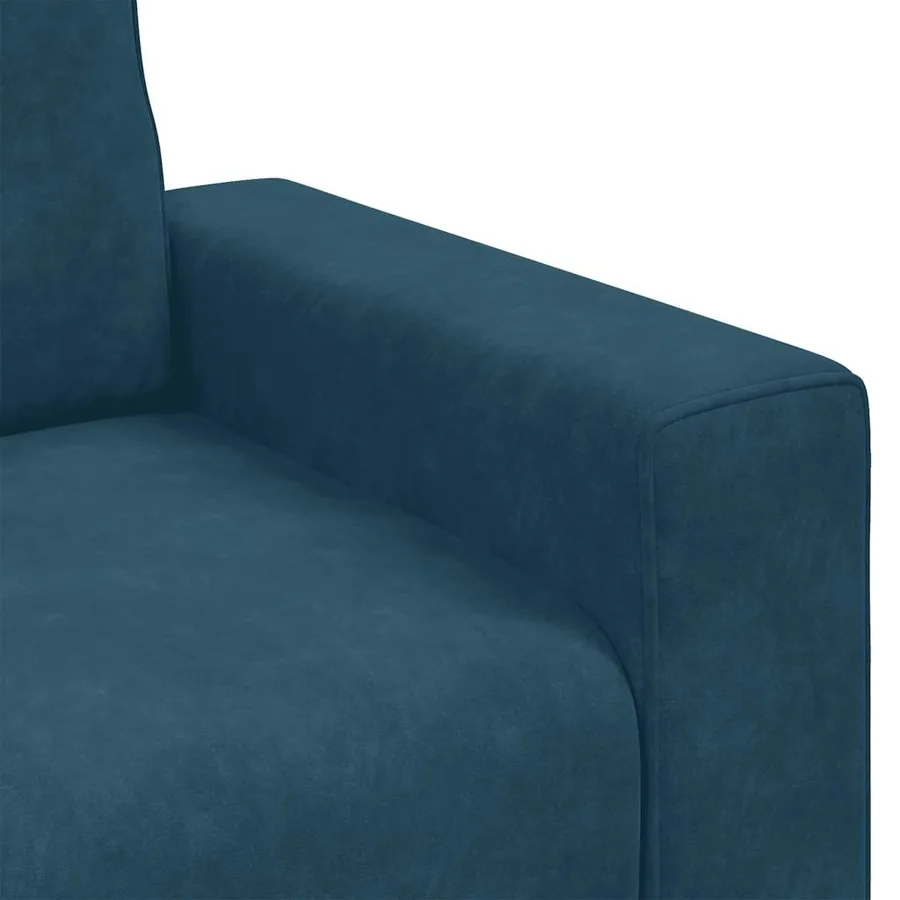 Fauteuil canapé bleu 100x77x82 cm velours - 7
