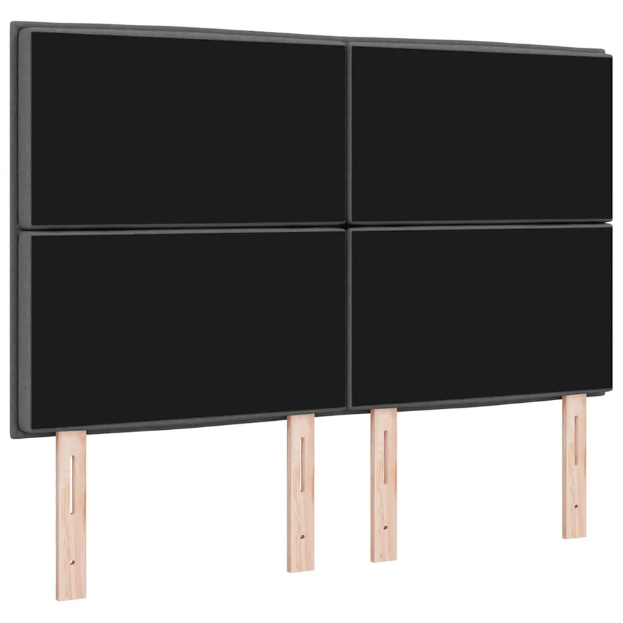 Tête de lit LED avec bandes LED Gris foncé 160 cm tissu - 7
